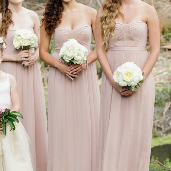 BCBGMaxAzria Amber Cascade Dress in Antique Blush - Picture 2 of 11